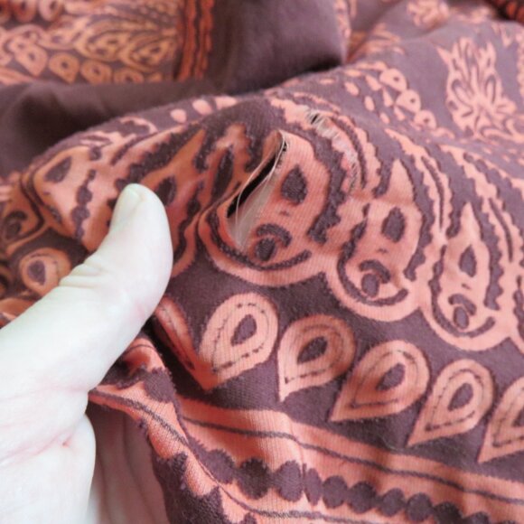 ANTHROPOLOGIE PILCRO Crimson Cotton Pilcro Burnout V-Neck Velvety Dress - Size 4 - Picture 16 of 16